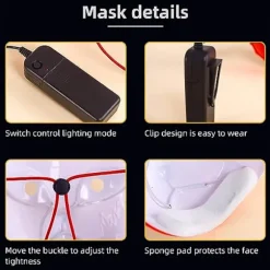(Pink) Ræv Ansigt LED Demon Slayer Maske, Japansk Anime Killer Cosplay Personlighed Maske, Cosplay Hovedbeklædning, Halloween Julefest Kostume Rekvisitter Ki | Fyndiq