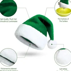 Pink Santa Hat til voksne - Luksus Santa Hat Kostume