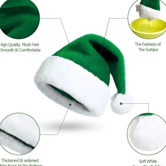 Pink Santa Hat til voksne - Luksus Santa Hat Kostume