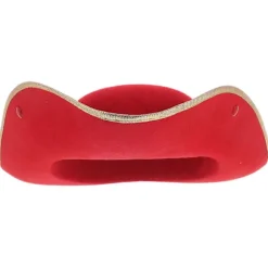Pirat Hat til Mænd Autentisk Bukkehat til Sceneoptrædener Rød Tricorn 1-pakke (LGL) Red 36.00X31.00X10.00CM