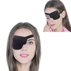 Pirat øjenplaster Unisex sort enkelt øjenplaster Øjenplaster Et øje Right