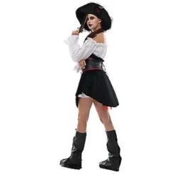 Piratkostume til kvinder Halloween Deluxe Sexet Buksedragt Fancy Kjole til Halloween Kostume Voksen (L)