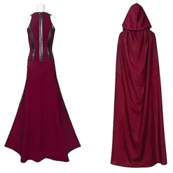 P-jsmen Kvindelig Wanda Maximoff Cosplay Kostume Scarlet Witch Hovedbeklædning Frakke Og Bukser Fuld Sæt Outfit Halloween Tilbehør Rekvisitter - Perfet XL Wanda | Fyndiq