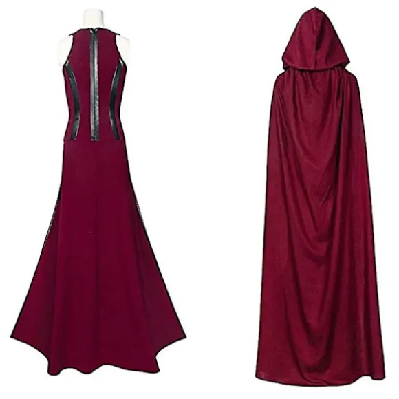 P-jsmen Kvindelig Wanda Maximoff Cosplay Kostume Scarlet Witch Hovedbeklædning Frakke Og Bukser Fuld Sæt Outfit Halloween Tilbehør Rekvisitter - Perfet XL Wanda | Fyndiq