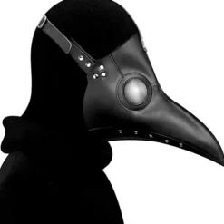 Plague Doctor Maske i Kunstlæder Steampunk Lang Fuglenæb Halloween Cosplay Party Kostume Sort Brown