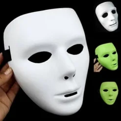 Plastik Fuld Ansigt Jabbawockeez Danse Crew Kostume Maske Fest Halloween Rekvisitter Ny (FMY) 15x18cm Luminous
