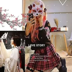 [PL】Hvid papirmaske katteansigt - 10 stykker, masse tom håndmalet maske, personligt design, egnet til Halloween udklædning cosplay