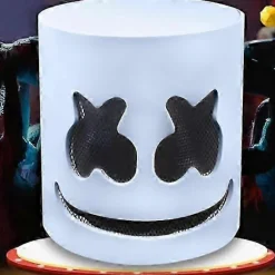 {PL}Marshmallow DJ Maske Hjelm - Musikfestival Halloween Party Kostumer Cosplay Helhoved Maske Hjelm Til Voksne & Børn