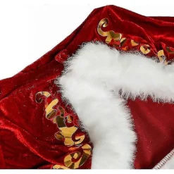 Plus Size Deluxe Fløjl Voksne Julekostume Cosplay Par Julemandstøj Fancy Kjole Juleuniform Sæt Til Mænd Kvinder, CJY Red Women XXL