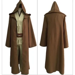 Plus Size Star Wars Jedi-kostumer - Anakin Replica til mænd og kvinder | Cosplay Party Outfit | Tøj med filmtema Brown Cloak Only 38
