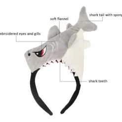 Plush Dyrører og Horn Pandebånd shark