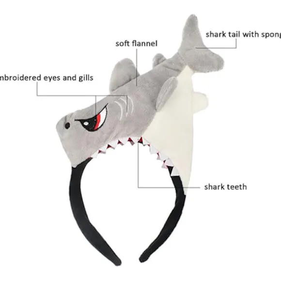Plush Dyrører og Horn Pandebånd shark