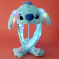 Plush Kaninørehat med Bevægelige Ører - Sød og Blød Kaninhat til Piger luminous stitch hat