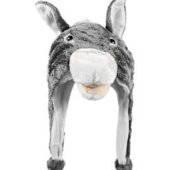 Plush Sjove Dyrehatte En Størrelse Kasket Polyester Med Fleeceforing God Premium (FMY) Donkey Small-Large