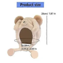 Plys Bjørneøre Hat til Vinter Varme Huer Pullover Hat Rollespil Fest Kostume Hat Unisex Trapper Hat til Bjergbestigning Hvid