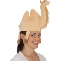 Plys 3D Kameldyr Hat til Børn Voksen Fødselsdagsfest Kostume Hat til Familiesammenkomst Halloween Cosplay Kameldyr Hovedbeklædning (FMY) Yellow