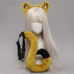 Plys Hårbøjle Tigerører Pandebånd Hale Sceneoptræden Hovedbeklædning Vask Ansigt Pandebånd Cosplay Hår Tilbehør White hair hoop