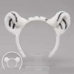 Plys Hårbøjle Tigerører Pandebånd Hale Sceneoptræden Hovedbeklædning Vask Ansigt Pandebånd Cosplay Hår Tilbehør White hair hoop
