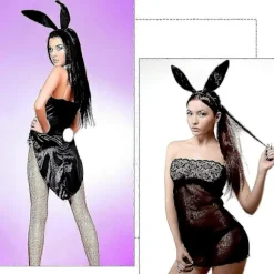 Plys Kaninører Hårbånd 10 stk. Hvid Kostumefest Tilbehør til Cosplay & Halloween color 1
