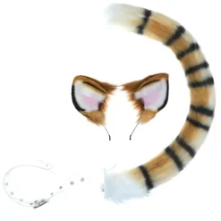 Plys Simulation Tiger Ører Hårbøjle + Hale Sæt Cosplay Rekvisitter Hovedbeklædning Hårbånd Gave til Halloween Julefest