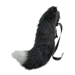 Plys Ulvehale og Hårbøjle til Cosplay Halloween Kostume til Kvinder Black and white wolf