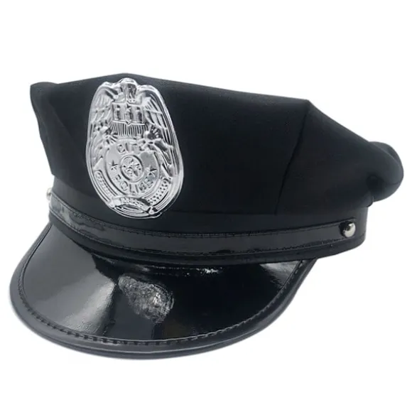 Politihat Voksen Politi Cosplay Hat Kaptajn Hat Officer Hat Tilbehør Sceneoptræden Militærhatte Halloweenfest