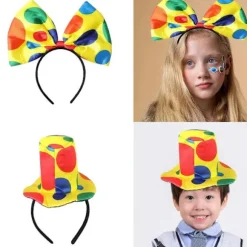 Polkaprikket Klovne Hårbånd til Voksne Børn Cosplay Party Kostume Rollespil Klovne Hovedbeklædning Halloween Kostumetilbehør En Sløjfe Hårbøjle