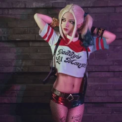 Polyester Harley Quinn Paryk (voksen) (FMY)