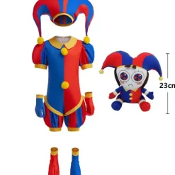 Pomni Cosplay-kostume Anime The Amazing Digital Circus tegneserieuniform hat handsker Halloween-fest for piger drenge børnekostumer 7-8T(140) 7-8T(140) a2 | Fyndiq