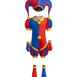 Pomni Cosplay-kostume Anime The Amazing Digital Circus tegneserieuniform hat handsker Halloween-fest for piger drenge børnekostumer 7-8T(140) 7-8T(140) a2 | Fyndiq