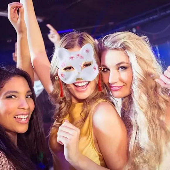 (Pow yeah!) Ansigtsmaske til dyr - Ræv, Kat, Cosplay-kostume, Hovedbeklædning til Karneval, Maskeradefest, Tilbehør