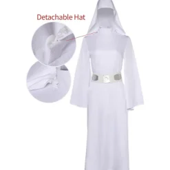 Princess Leia kostume, hvid lang nederdel voksen performance kostume M