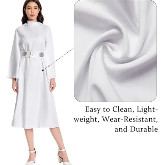 Princess Leia kostume, hvid lang nederdel voksen performance kostume M