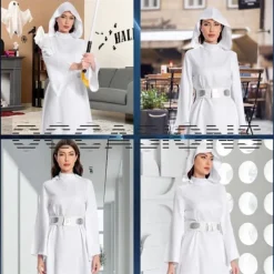 Princess Leia kostume, hvid lang nederdel voksen performance kostume M