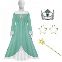 Prinsesse Peach Kostume, Peach Daisy Rosalina Udklædning til Piger Cosplay Outfit med Tilbehør 120