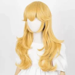 Prinsesse Peach Paryk 2026 Halloween Cosplay til Børn Piger Fødselsdagsfest Fancy[HK]