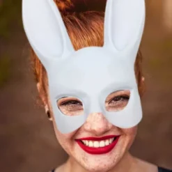 Påskefest-outfit - Voksen maskeradekaninmaske med ører - Festcosplay, udklædning, påskekostumetilbehør