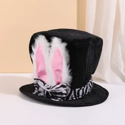 Påskehareører Hårbøjle Kostume – Sød Kaninørehat til Fest Cosplay Festival Udklædningstilbehør Black Rabbit
