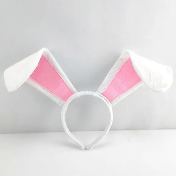 Påskehareører Hårbøjle, Zootopia Judy Hopps Cosplay Tilbehør, Kaninkostume Festrekvisit til Børn og Voksne WHITE