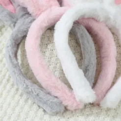Påskehareører Pandebånd - Hvid, Pink og Grå - Udklædning