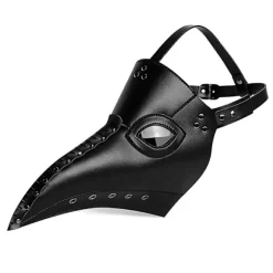 PU Læder Pestlæge Maske Halloween Steampunk Fuglemaske Lang Næse Kostume Prop Cosplay Maskeradefest