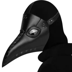 PU Læder Pestlæge Maske Halloween Steampunk Fuglemaske Lang Næse Kostume Prop Cosplay Maskeradefest