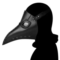 PU Læder Pestlæge Maske Halloween Steampunk Fuglemaske Lang Næse Kostume Prop Cosplay Maskeradefest