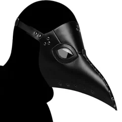 PU Læder Pestlæge Maske Halloween Steampunk Fuglemaske Lang Næse Kostume Prop Cosplay Maskeradefest