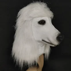Puddel Maske Høj Kvalitet Jule Dyredekorationer Vip Hunde Maske Cosplay Festforestilling Fuld Hovedrekvisit black