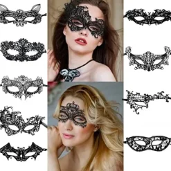 QD-Fashion Katteører Hårbånd Blonde Øjenmaske Kostume Par Søde Sexede Øjenmaske Maskerade Maske Hår Elastisk Bue