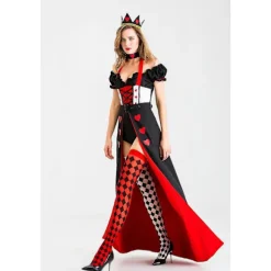 Queen Of Hearts Dronning Kostume Uniform Halloween Kostume Cosplay Heks Kostume Vampyr -a XL