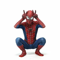 Raimi Spider Man Børn Voksne Jumpsuit Cosplay Kostume Kostume Festgave Børn XL (140-150) -1 Aldult S (150-160)