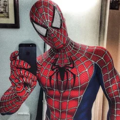 Raimi Spider-Man Børn og Voksen Jumpsuit Cosplay Kostume Udklædning Gave Voksen L (170-180)_yux Adult L (170-180)