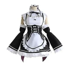 Ram Rem Maid Cosplay Re Zero Kara Hajimeru Isekai Seikatsu Kostume Japansk Anime Kjole Startende Liv I En Anden Verden Kostume (M)